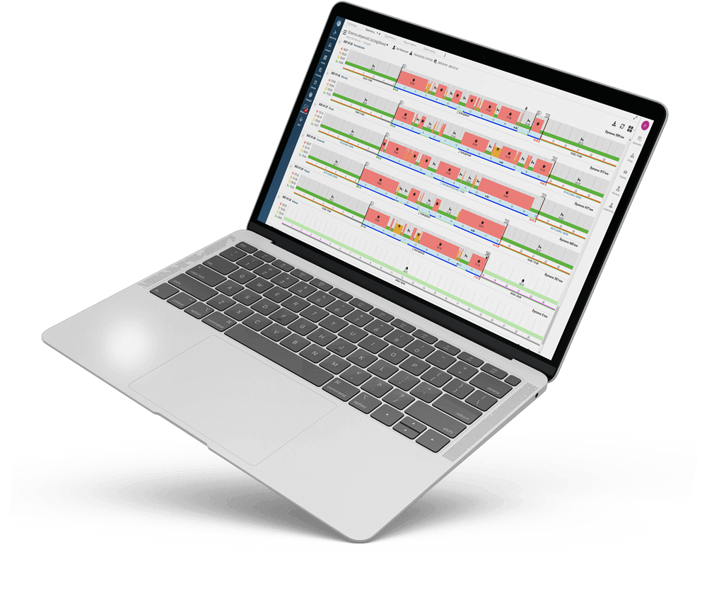 Tacho laptop z analizą pliku ddd